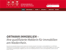 Tablet Screenshot of ortmann-immobilien.com